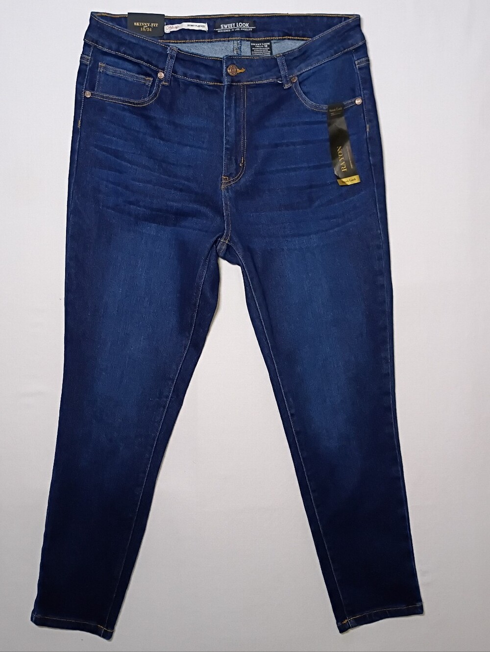 Sweet Look High Rise Skinny Fit Jeans Plus 18 Dark Wash Stretch 34X27 NWT